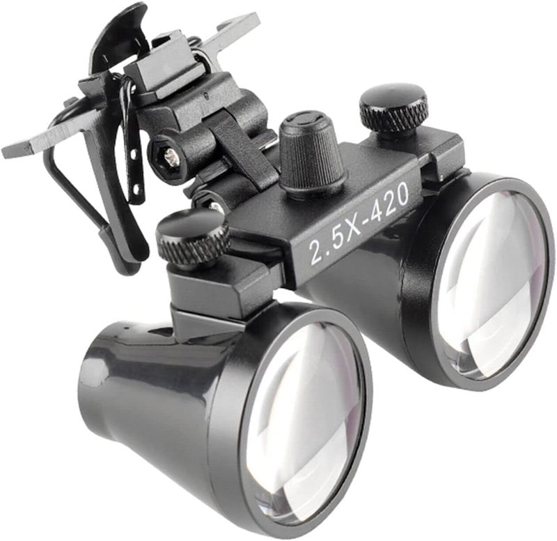 EustomA 2.5X/3.5X Binocular Loupes Glasses Magnifier Clip on Style DY-101 (2.5X) - Image 3